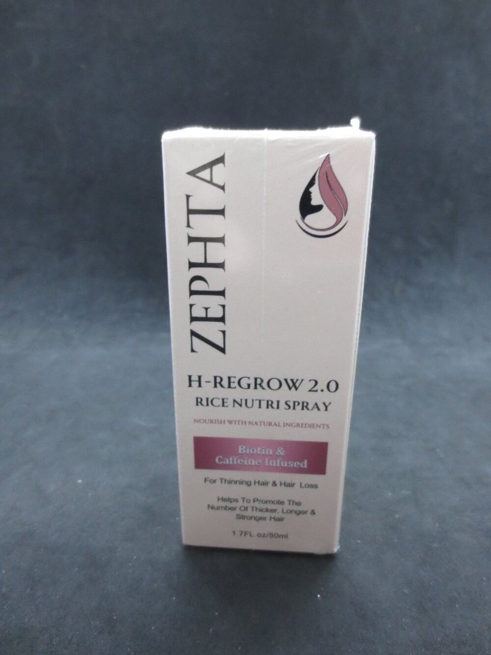 Zephta H-Regrow 2.0 Rice Nutri Spray 1.7 fl.oz. 50ml, Natural Biotin/Caffeine